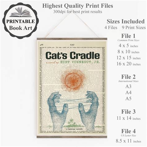 Cat's Cradle Downloadable Book Cover Poster Print by Kurt | Etsy