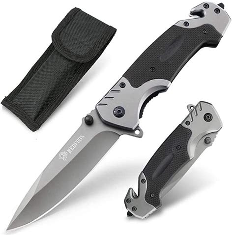 Amazon.com: NedFoss Survival Pocket Knife, with Glass Breaker and Belt ...