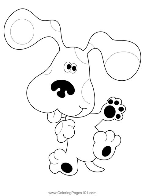 Blue Clues Showing His Paw Print Coloring Page for Kids - Free Blue's ...