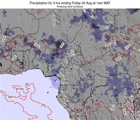 Cameroon Precipitation for 3 hrs ending Friday 19 Jul at 7pm WAT