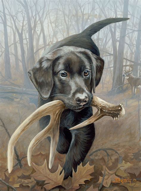 Finders Keepers-Black Lab Pup Original Acrylic Painting | Dog paintings ...