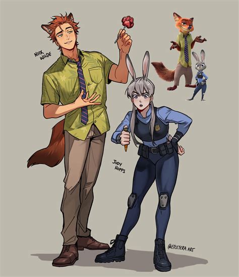 judy hopps and nick wilde (zootopia) drawn by etceteraart | Danbooru