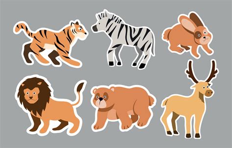 Wildlife Sticker Collection 5414516 Vector Art at Vecteezy