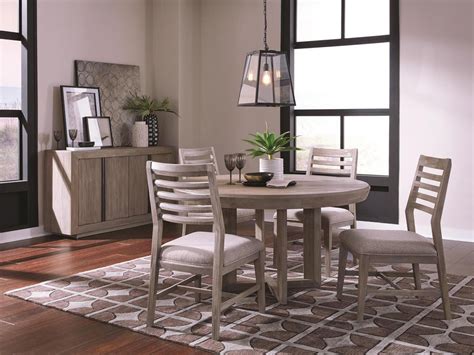 Magnussen Furniture Palisade 5pc Round Dining Set in Sandblasted Sandstone by Dining Rooms ...