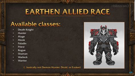 Earthen allied race classes : r/wow