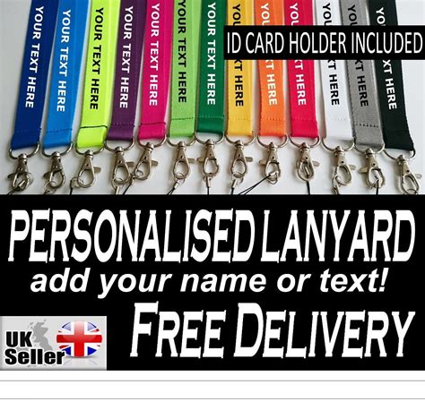 Personalised or plain Custom Printed Lanyard FREE Card | Etsy