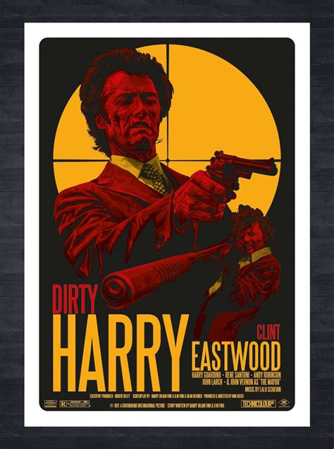 DIRTY HARRY A3 print fictional movie poster | Etsy