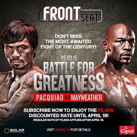 Manny Pacquiao vs Floyd Mayweather: Cignal Announces Pay-Per-View Offer | Starmometer