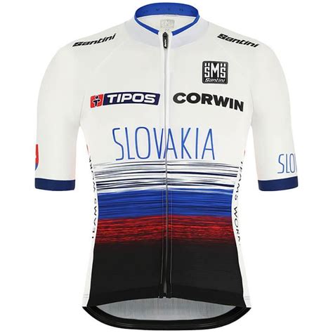 SLOVAKIA NATIONAL TEAM Short Sleeve Jersey 2019 white - blue | BOBSHOP