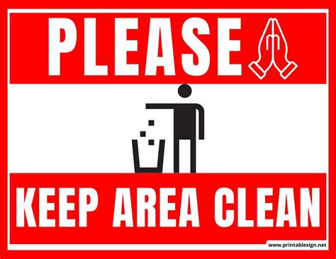 Please Keep Area Clean Sign | FREE Download