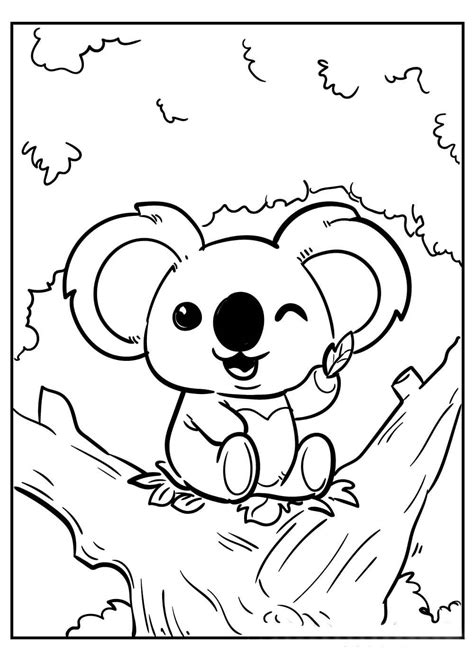 Lindo Koala para colorear, imprimir e dibujar –ColoringOnly.Com