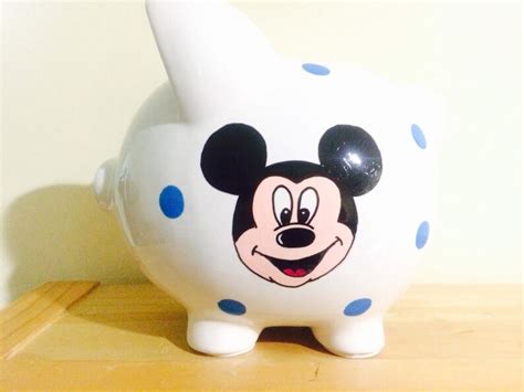 Personalized Large Piggy Bank Disney Mickie Mouse Polka | Etsy