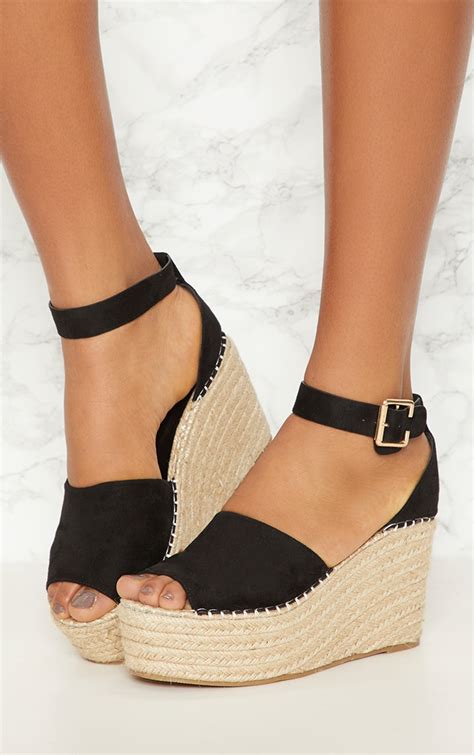 Black Espadrille Wedge | PrettyLittleThing