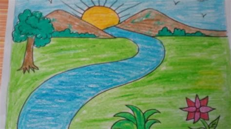 Kids Nature Painting at PaintingValley.com | Explore collection of Kids ...