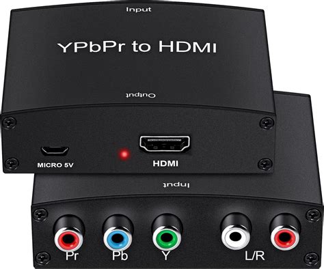 Component to HDMI Converter, YPbPr Component 5RCA RGB+R/L Audio to HDMI Converter, Component ...