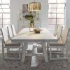 white farmhouse dining table large size trestle base seats 10 guests extendable design weathered ...