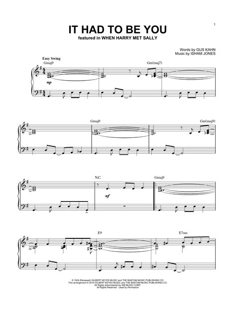 It Had To Be You | Sheet Music Direct