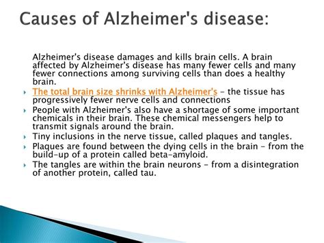 PPT - Alzheimer's disease : Overview, Symptoms, Risk Factor, Causes, Treatment and diagnosis ...