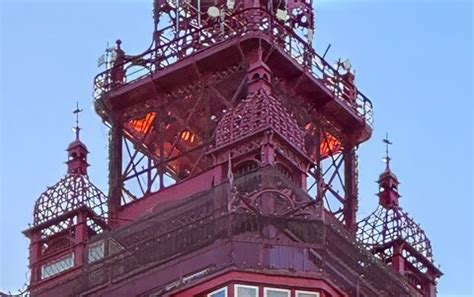 Blackpool Tower ‘fire’ just orange netting blowing in wind, say police