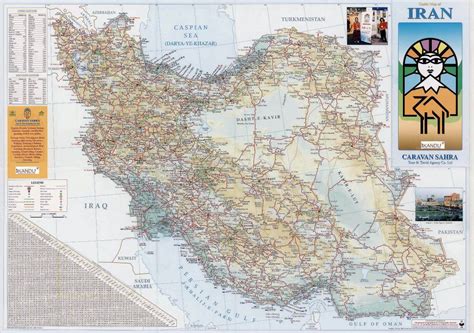 Large detailed guide map of Iran with all roads and cities | Iran ...