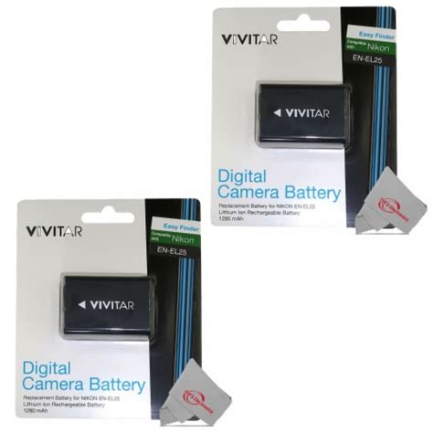 Vivitar EN-EL25 Replacement Rechargeable Battery for Nikon Z50 ZFC - 2 Count, 2 - Dillons Food ...