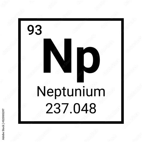 Neptunium symbol chemical element periodic table. Atomic education ...