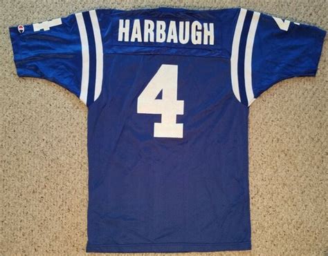 Jim Harbaugh #4 Indianapolis Colts NFL Jersey m/i USA Champion circa ...