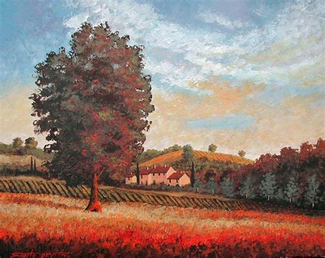 Autumn Countryside Painting by Santo De Vita - Fine Art America