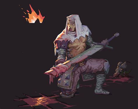 The Leper cleaning his blade : darkestdungeon