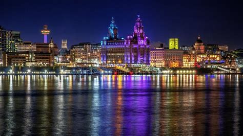 Liverpool Waterfront Skyline Colour Stock Photo - Image of metropolis ...