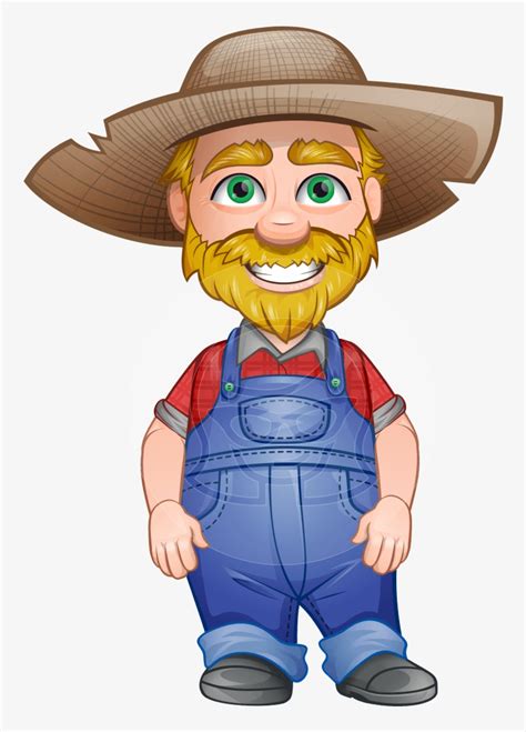 Vector Old Farmer Character - Cartoon Farmer - Free Transparent PNG ...