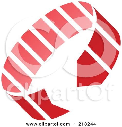 Royalty-Free (RF) Clipart Illustration of an Abstract Red Circle Arrow Logo Icon by cidepix #218244