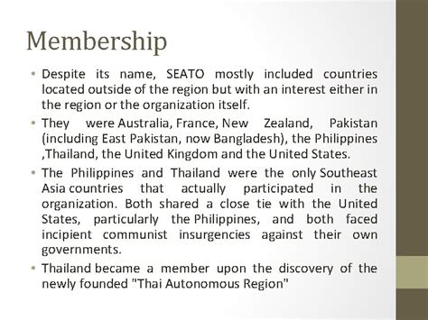 SEATO Southeast Asia Treaty Organization Introduction The South