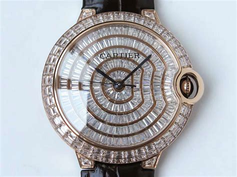 Ballon Bleu de Cartier 42mm Diamond Paved Dial in Rose Gold - HontWatch