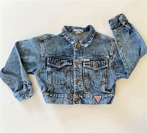 Vintage 80s/90s GUESS Denim Jacket Kids 10 - Etsy