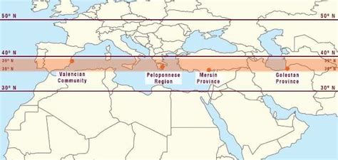 North latitude map with 4 different regions under similar droughts and... | Download Scientific ...