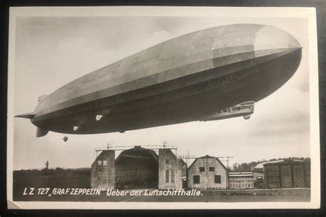 Mint RPPC Postcard Germany Graf Zeppelin LZ 127 Dirigible Over Airship Hall | Europe - Germany ...