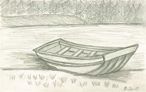 Sketches and Things: Boat on the Lake Shore -- Pencil