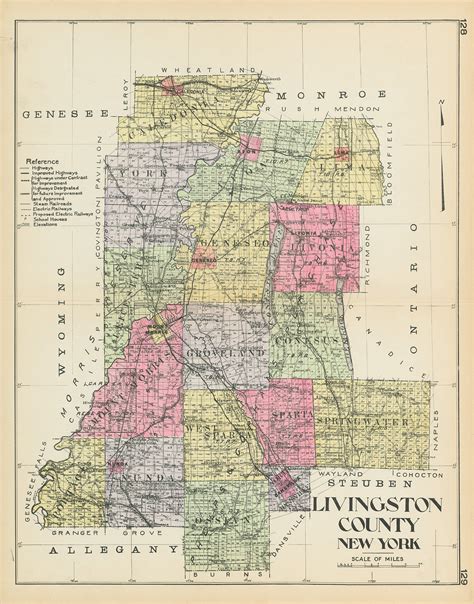 LIVINGSTON County New York 1912 Map Replica or GENUINE - Etsy Australia