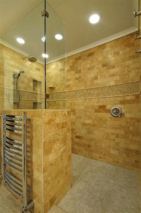 Doorless Walk In Shower Ideas Walk In Shower Bathroom Traditional ...