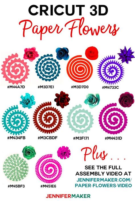 How to Make Cricut Paper Flowers (All 10!) - Jennifer Maker | Diy cricut, Paper flowers, 3d ...