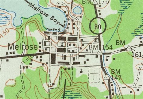 Map of Melrose, 1943, Florida