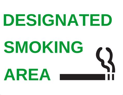 Download this warning label template that says: Designated Smoking Area ...