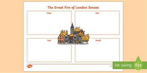 The Great Fire of London Senses Worksheet | Great fire of london, The ...