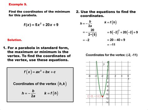 Math Example--Quadratics--Parabola Maximum and Minimum: Example 9 | Media4Math