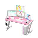 Gaming desk - Pink - Sim game | Animal Crossing (ACNH) | Nookea