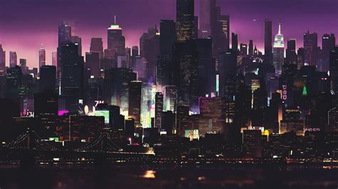 Download wallpaper 2560x1440 cyberpunk, buildings, dark, night, cityscape, art, dual wide 16:9 ...