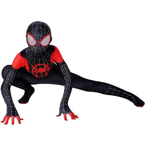 Boys Miles Morales Costume Spider Man Suit Cosplay For Kids - Favounicorn.com