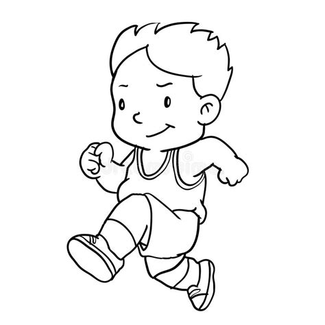 Hand Drawing of Boy Running -Vector Illustration Stock Vector - Illustration of character ...