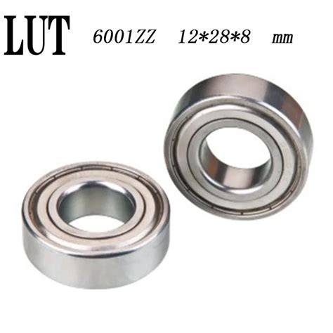 High quality 10PCS 6001ZZ Bearing ABEC 5 12x28x8 mm Deep Groove 6001 ZZ Ball Bearings 6001Z ...